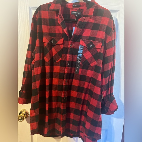 BR Long Sleeve Red Plaid Shirt XLT - Picture 2 of 4